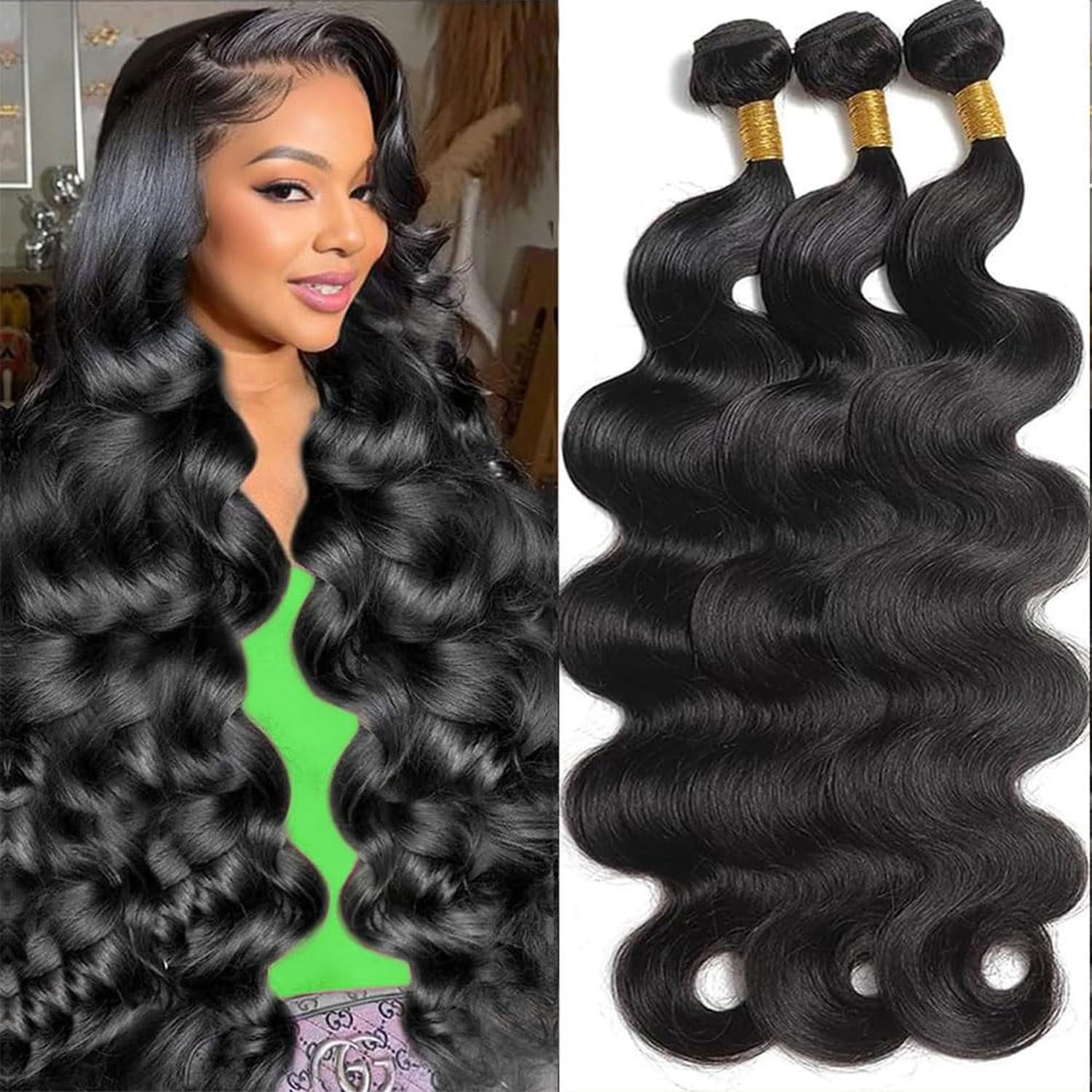 12A Body Wave Bundles Human Hair 18 20 22 24 Inch Human Hair Bundles 100% Unpro