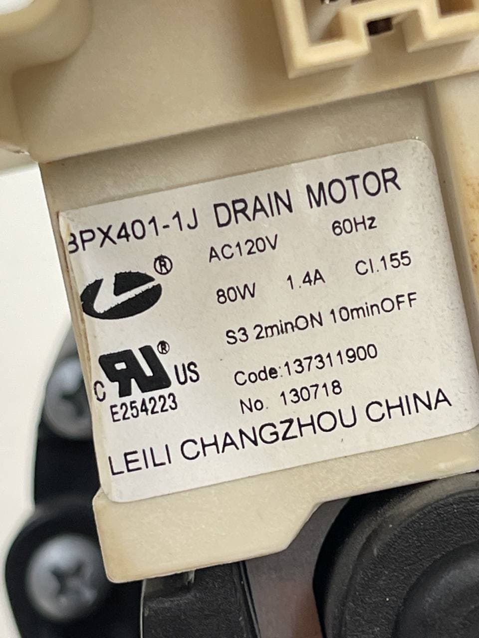 Thumbnail: 137311900  WASHER DRAIN PUMP Electrolux FRIGIDAIRE 417.41122410 EIFLS60LT1