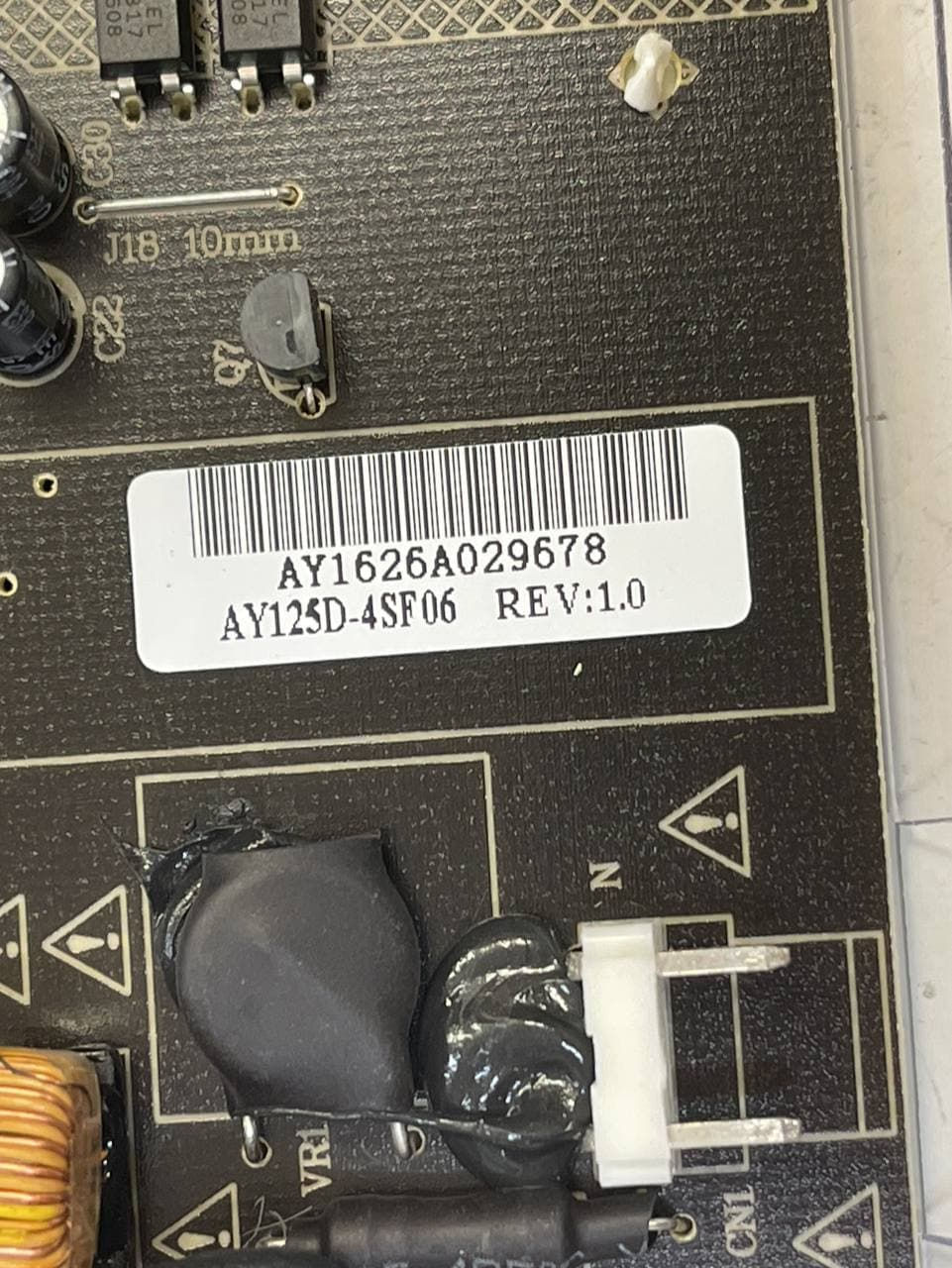 Thumbnail: AY125D-4SF06 AY1608A POWER BOARD Westinghouse WD50UT4490 TW-04501-A050G