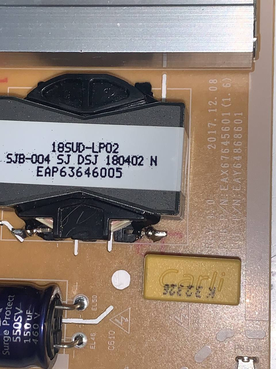 Thumbnail: EAY64868601 LGP65-18UL6 EAX67645601(1.6) Power Board 65SK8000PUA 65UK7700PUD