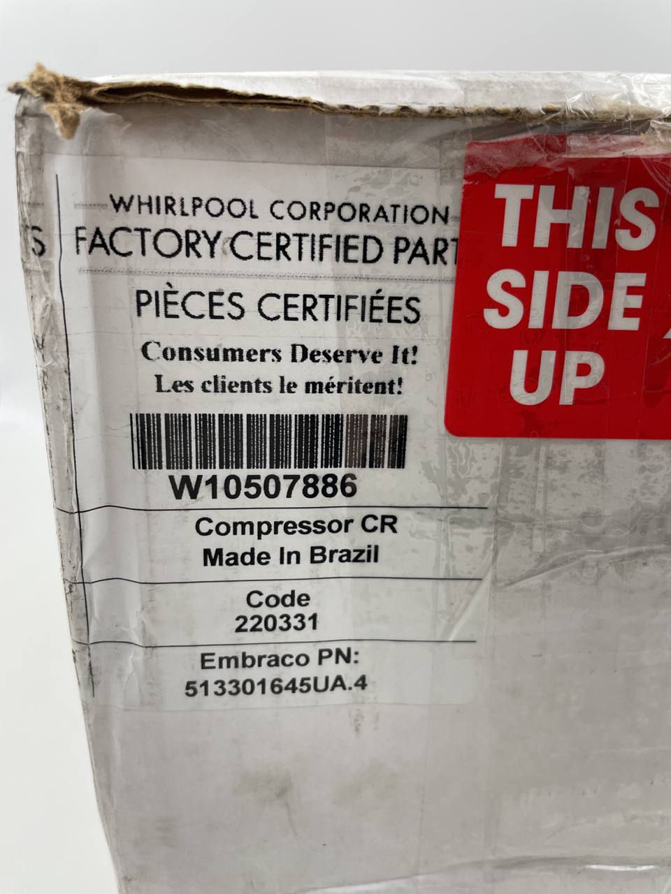 Thumbnail: W10507886 WPW10507886 COMPRESSOR OEM BRAND NEW M9RXDGFYW11 MFB2055DRE00