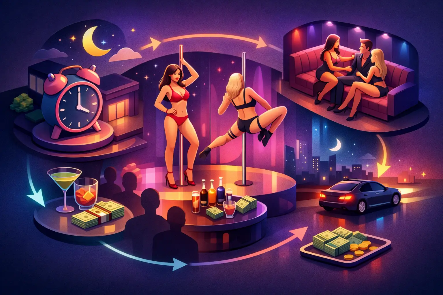 Two Dancer Package Night Timeline Example