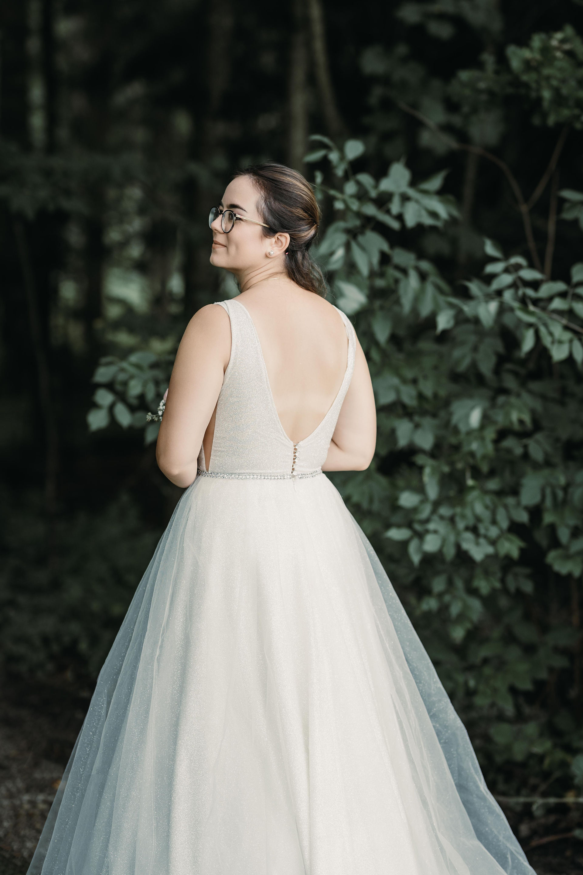 Brautfoto im Wald in Dingolfing
