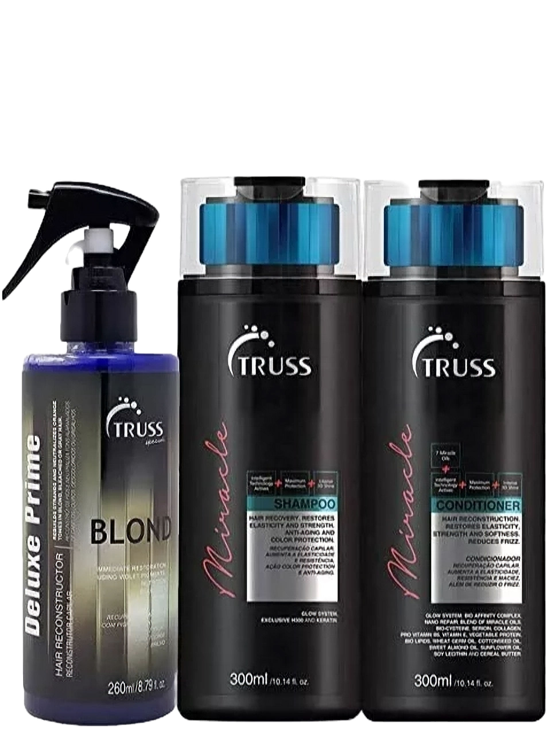 Truss Miracle Shampoo & Conditioner & Blond Deluxe Prime Set Bundle