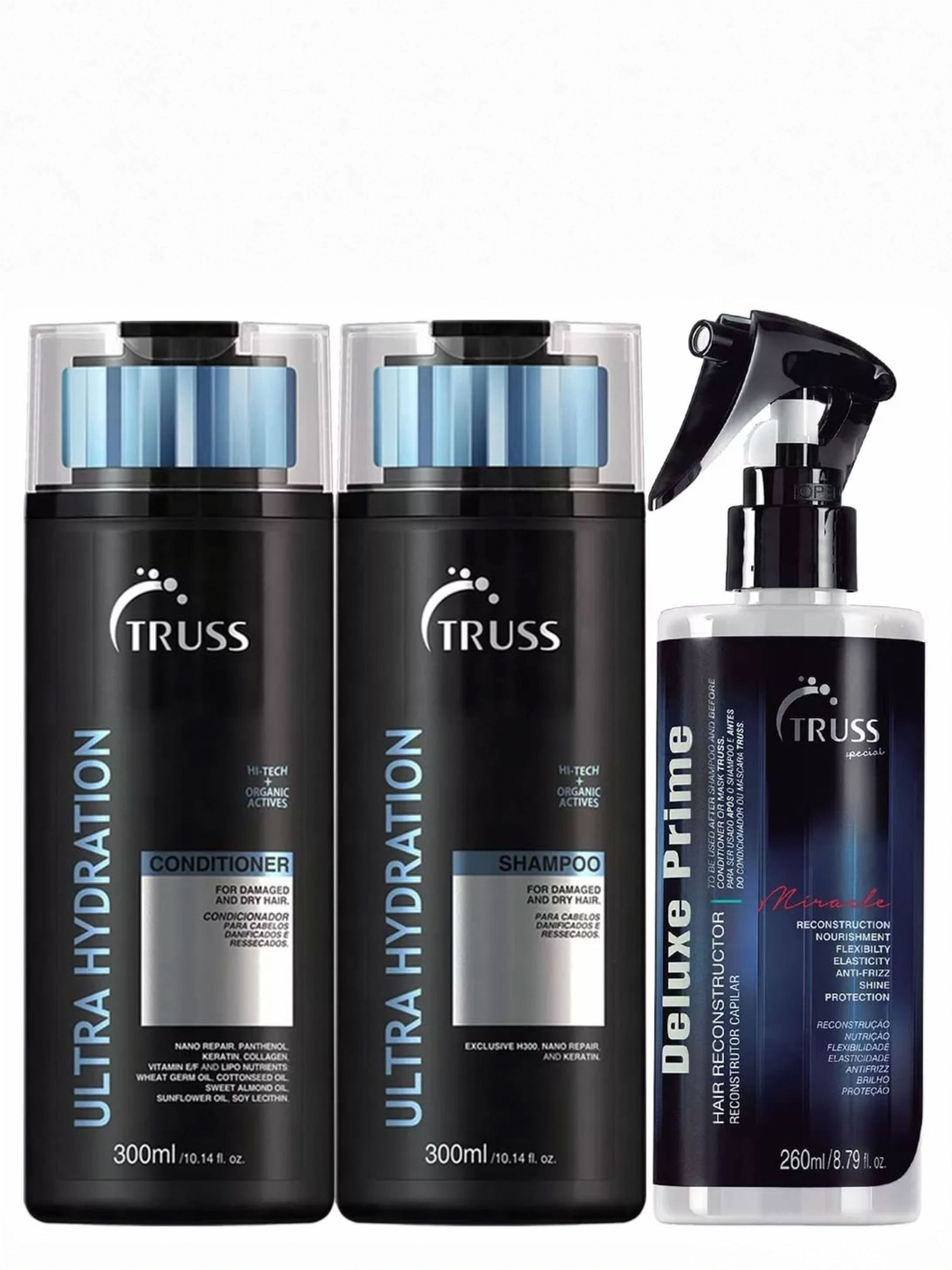 TRUSS Ultra Hydration Shampoo and Conditioner Set Bundle with Deluxe Prime Hair