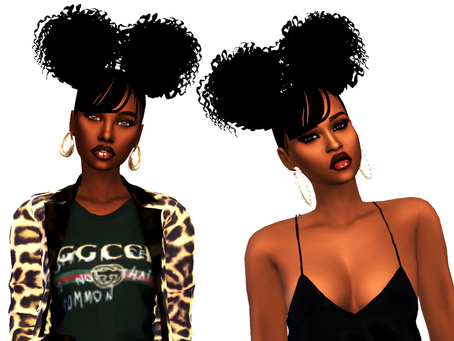 2curlyPuffsHair/TwoPonyHair Mesh edit with Bangs