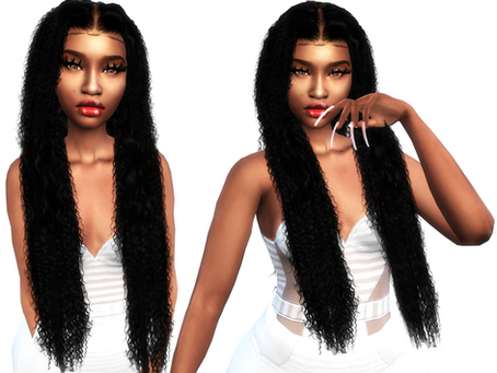 Long Wet wavy Hair