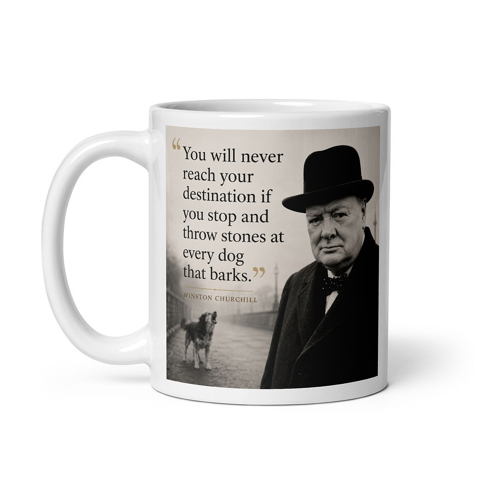 Thumbnail: "You will never reach your destination... -  Winston Churchill White Glossy Mug