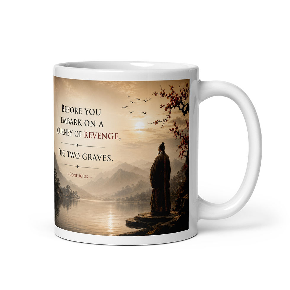 Thumbnail: "Before you embark on a journey of revenge... - Confucius White Glossy Mug