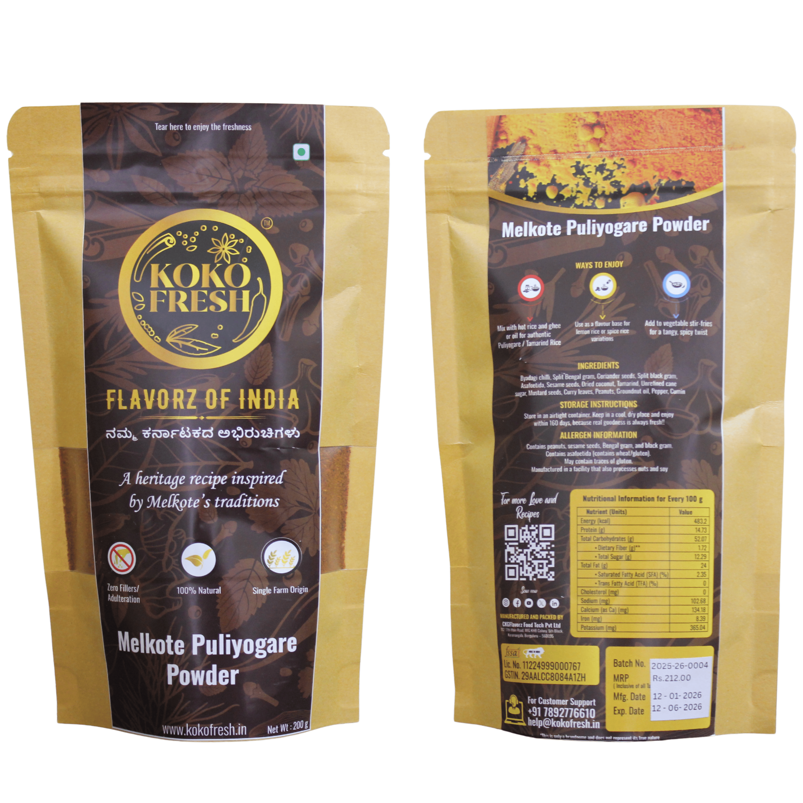 Melkote Puliyogare Powder