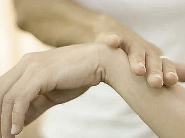Therapeutic touch from a practitioner to a client