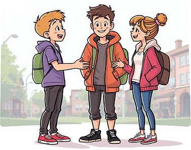 cartoon of teenagers greeting eachother.jpg
