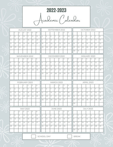 2022-2023 Blank Academic Calendar | Eclectic Homeschool