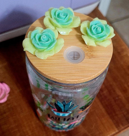 Thumbnail: "What the fucculent" cup with glitter leaves 16oz