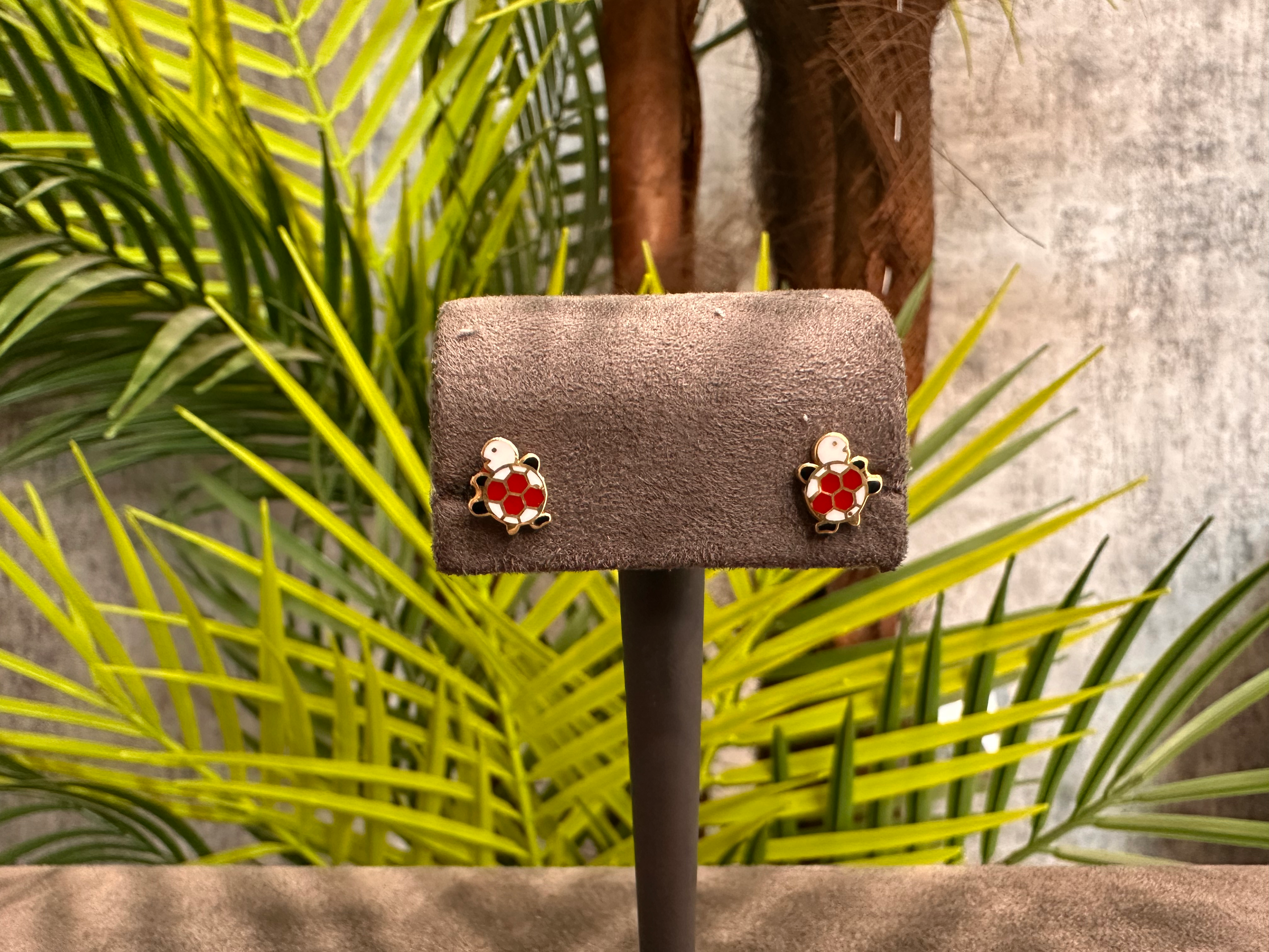 Tulla – 14 Ayar Mine Kaplumbağa Figürlü Çocuk Küpesi