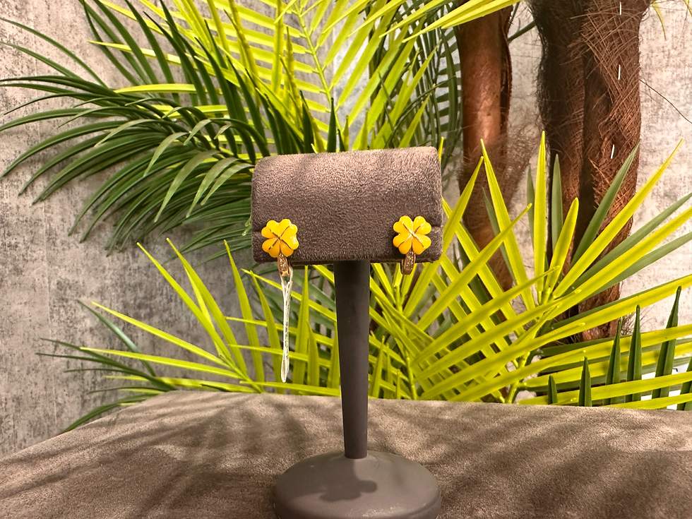 Luna – 14 Ayar Mine Çiçek Formlu Çocuk Küpesi