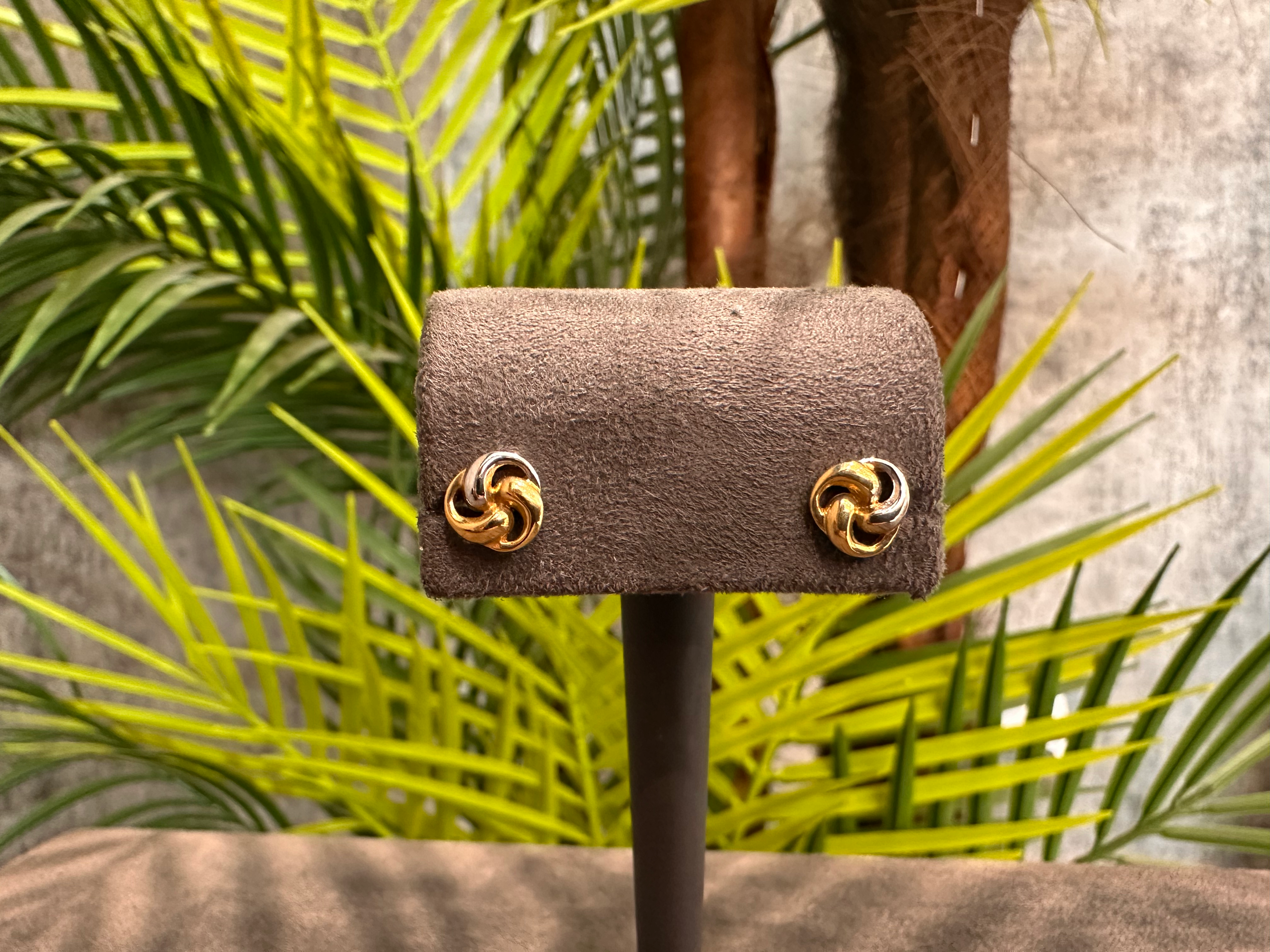 Nudo Duo – 14 Ayar İki Renkli Düğümlü Çocuk Küpesi