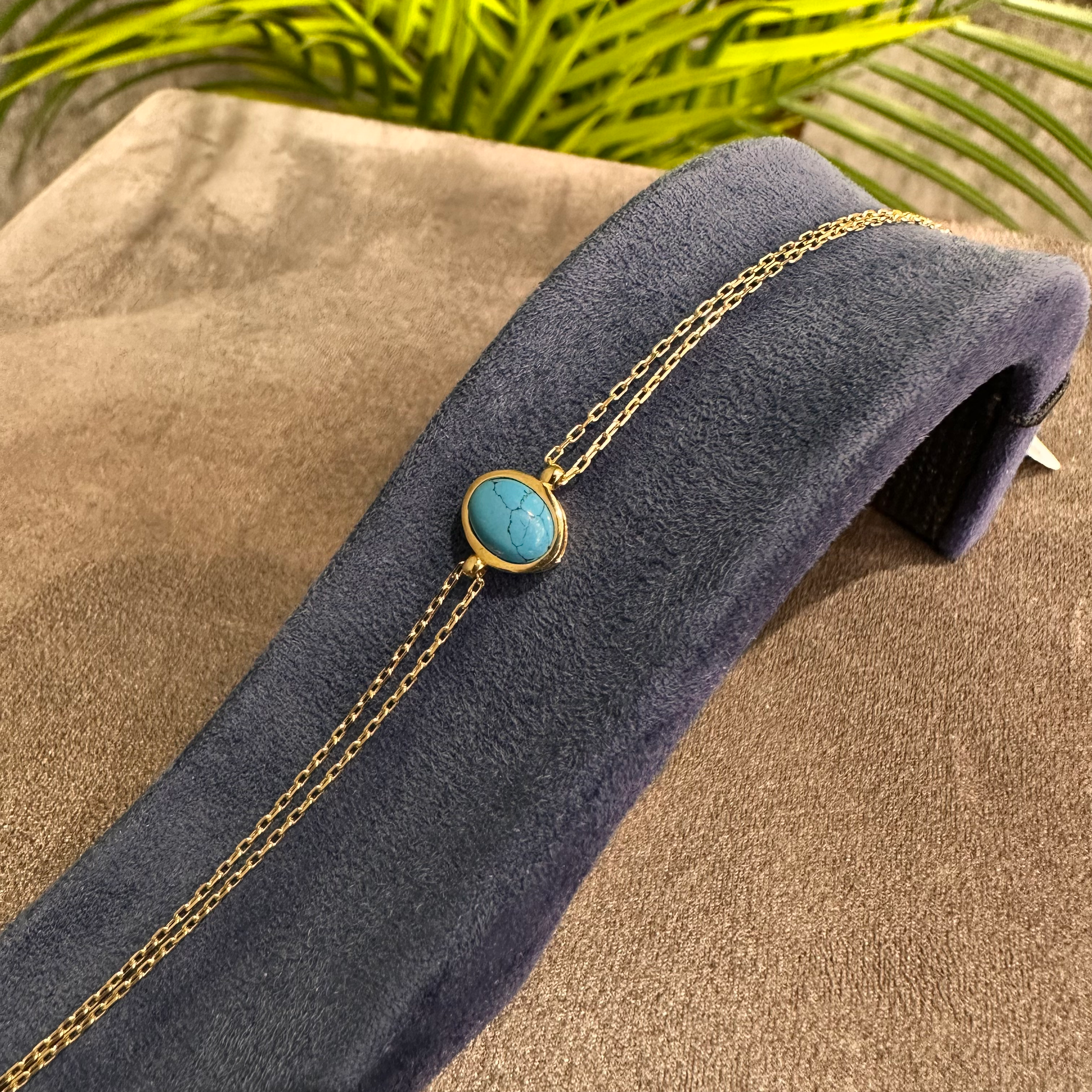 Pietra – 14 Ayar Altın Turkuaz Taşlı Bileklik