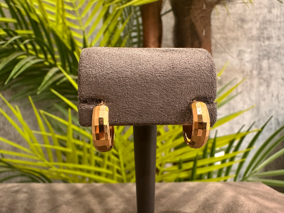 Facet – El Kesimi Efektli Altın Küpe