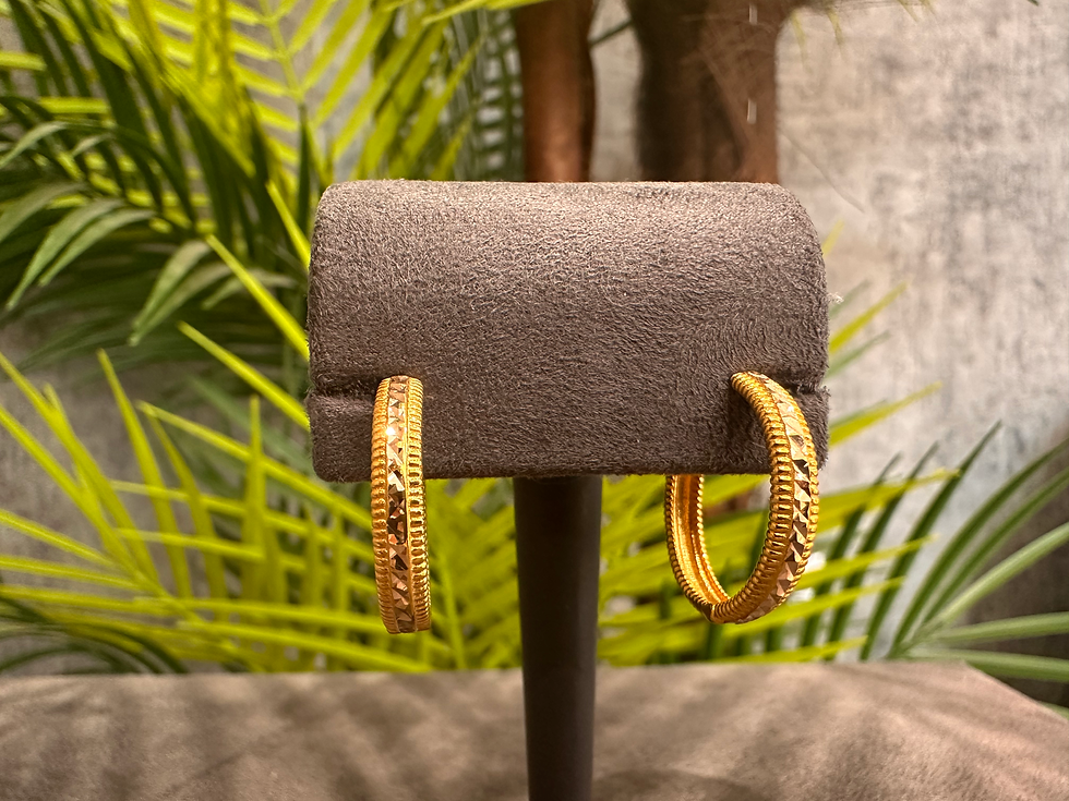 Perla – 14 Ayar Geometrik Desenli Altın Halka Küpe