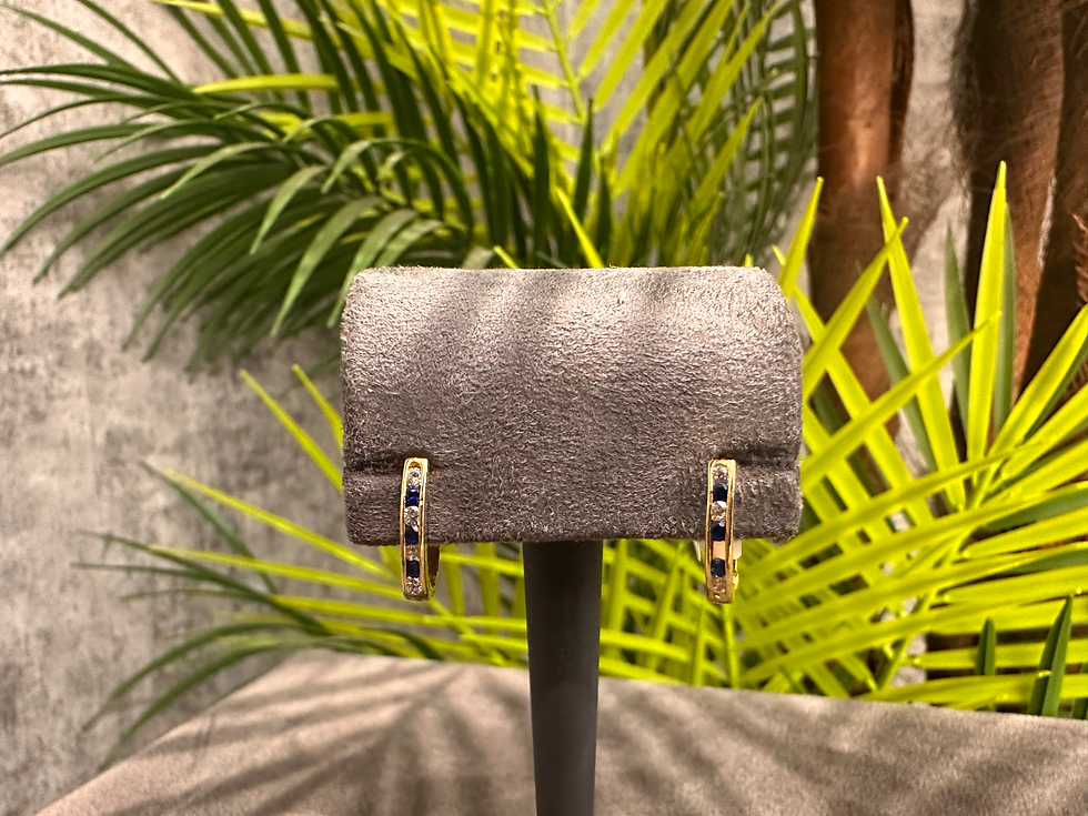 Mira Blu – 14 Ayar Mavi ve Beyaz Taşlı Çocuk Küpesi