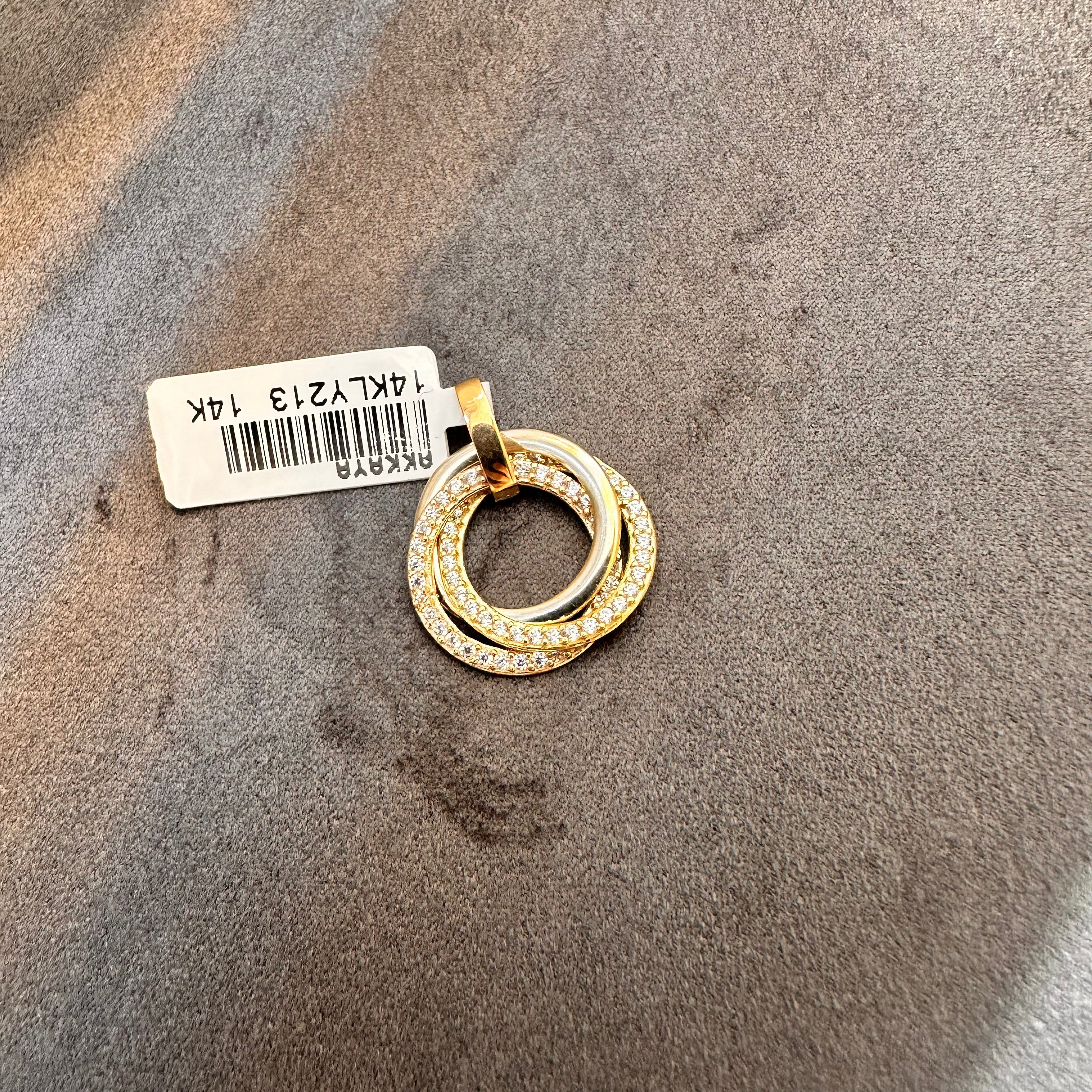 Üçlü Halka – 14 Ayar Hareketli Kolye Ucu