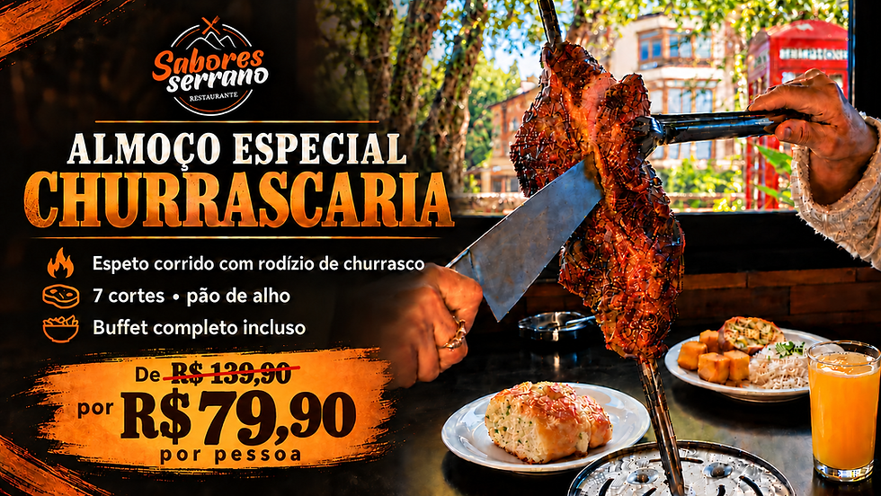 Super Desconto- Espeto Corrido + Buffet Livre