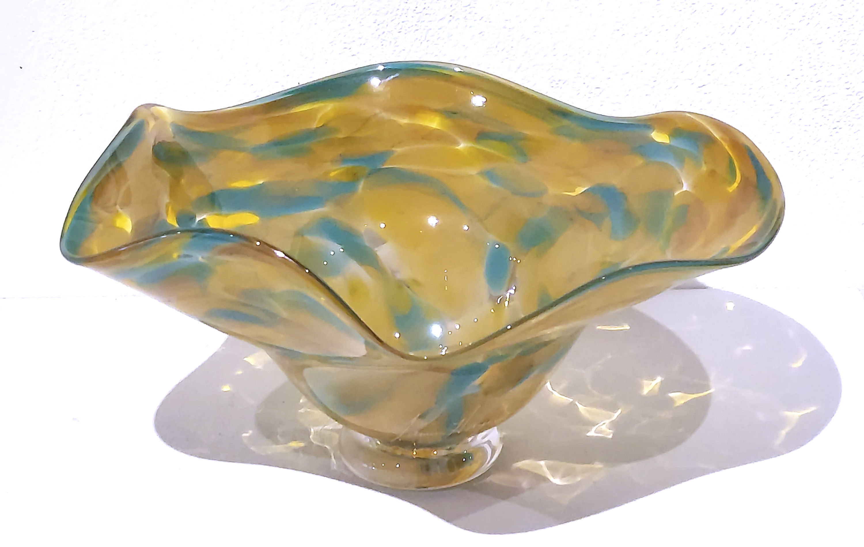 Yellow, Amber and Green Footed Bowl
