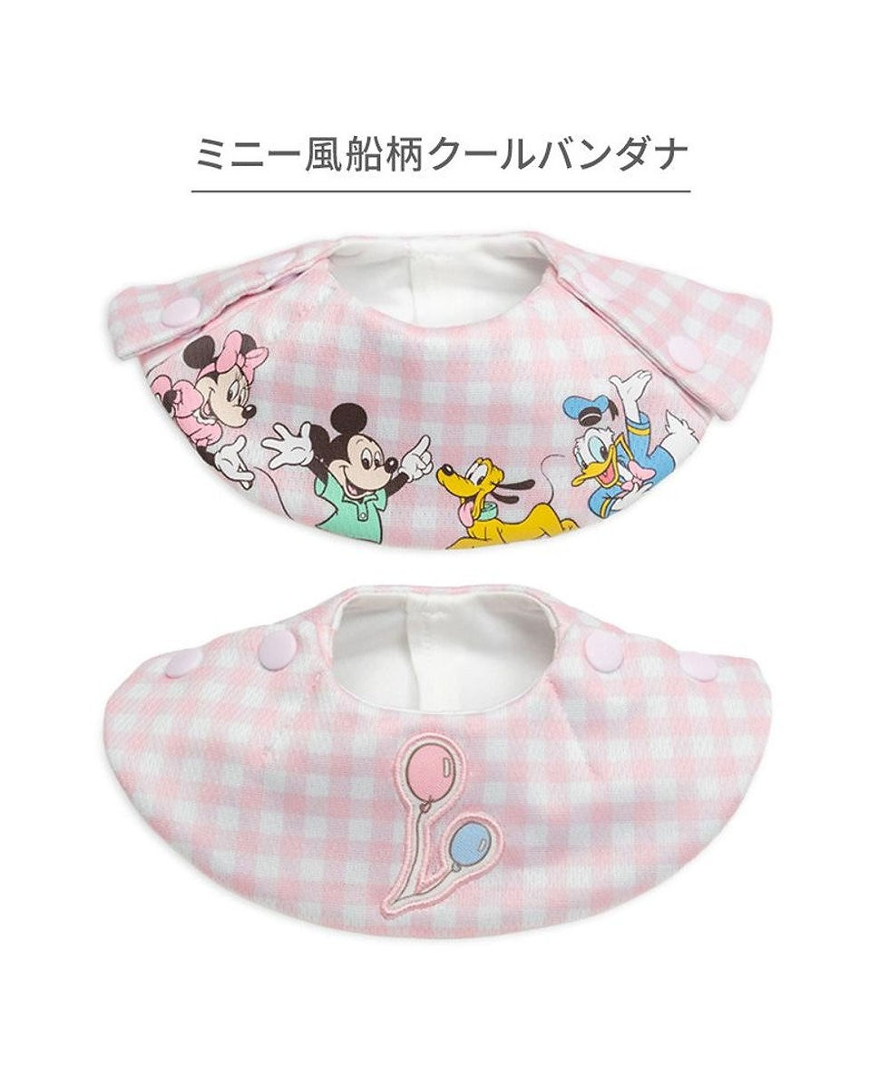 縮圖：Mickey & Friends 粉紅色格仔紋涼感頸圈 (適合小型犬)