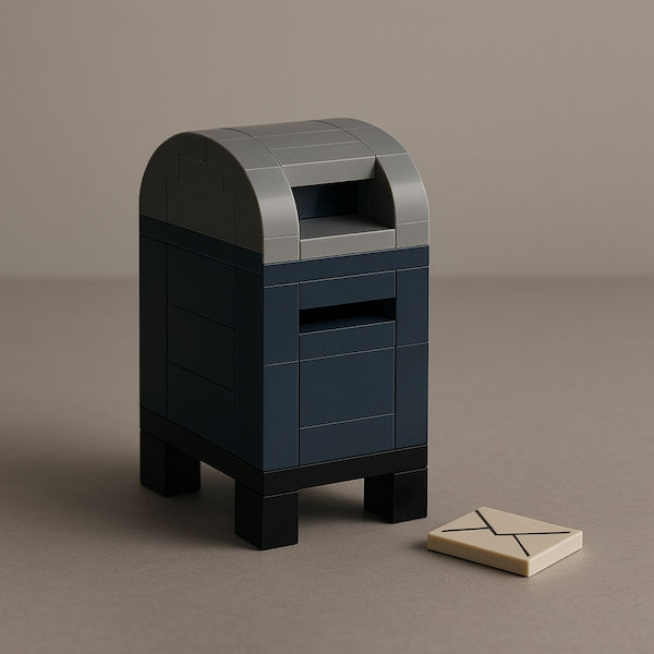LEGO mailbox for email payment notifications.