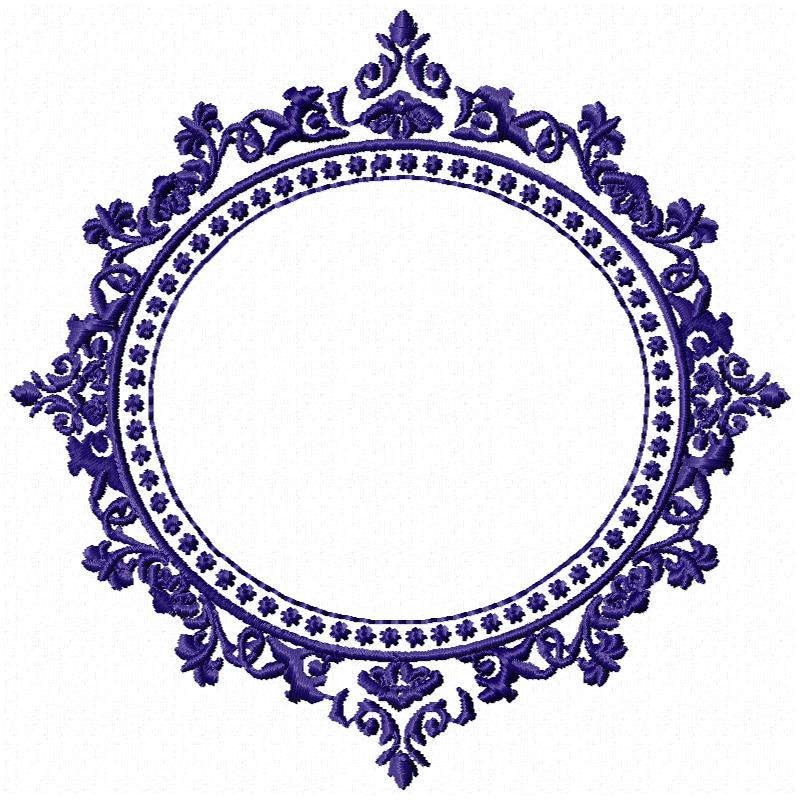 Matriz Moldura Oval Arabescos Bolinhas