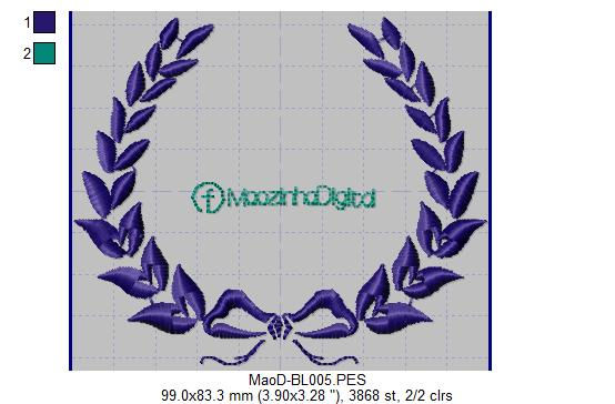 Matriz Moldura Coroa Louros Laço