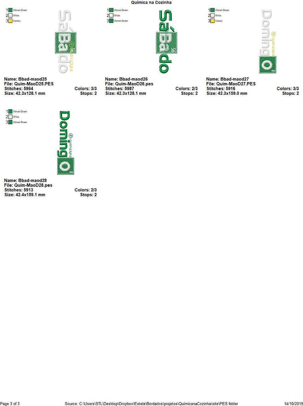 Miniatura: Matrizes de bordado química - breaking bad