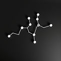 polymer random chemical diagram with rounded ends on solid black background placed aesthet