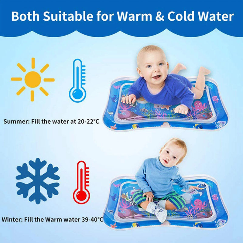 Thumbnail: Baby Water Play Mat Inflatable Cushion PVC Infant Tummy Time Toddler Water Pad F