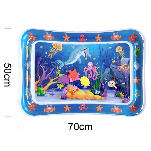 Thumbnail: Baby Water Play Mat Inflatable Cushion PVC Infant Tummy Time Toddler Water Pad F