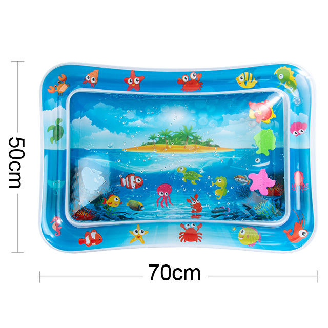 Thumbnail: Baby Water Play Mat Inflatable Cushion PVC Infant Tummy Time Toddler Water Pad F