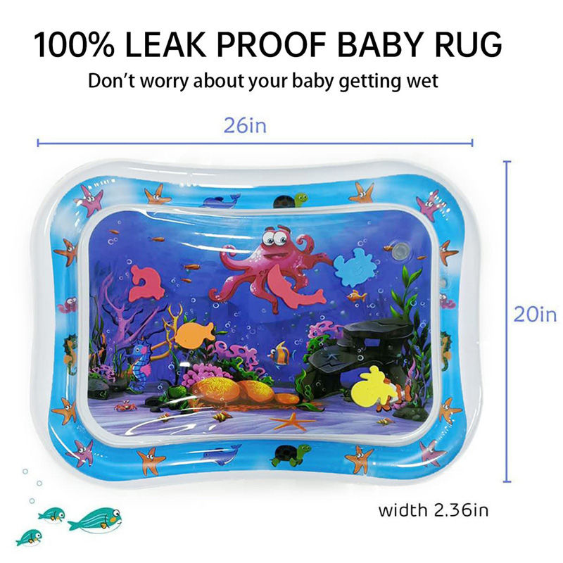 Thumbnail: Baby Water Play Mat Inflatable Cushion PVC Infant Tummy Time Toddler Water Pad F