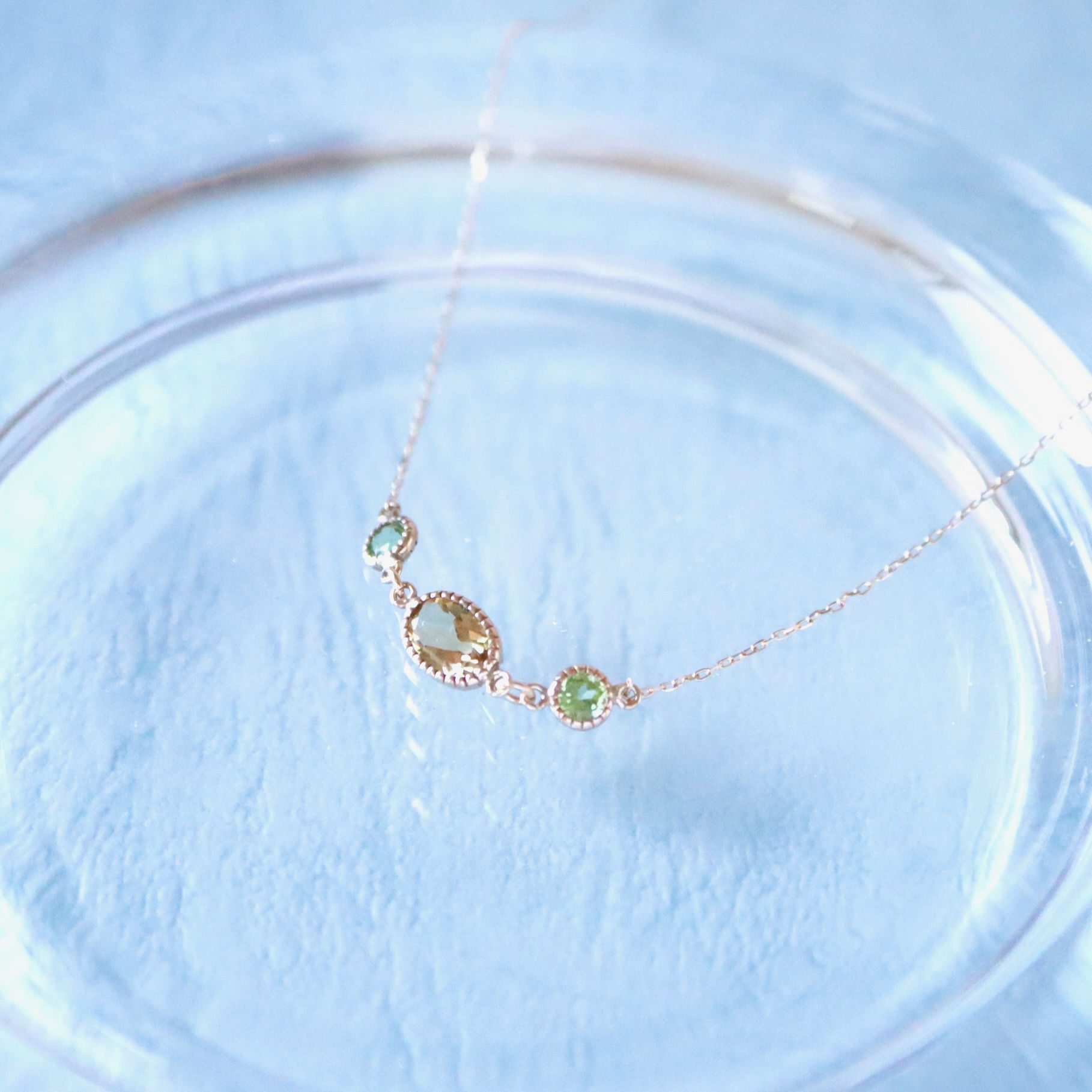 [Sot to] K10 ネックレス【ミモザカラーのシトリン&ペリドット】