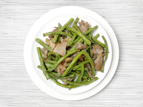 豆角炒肉片