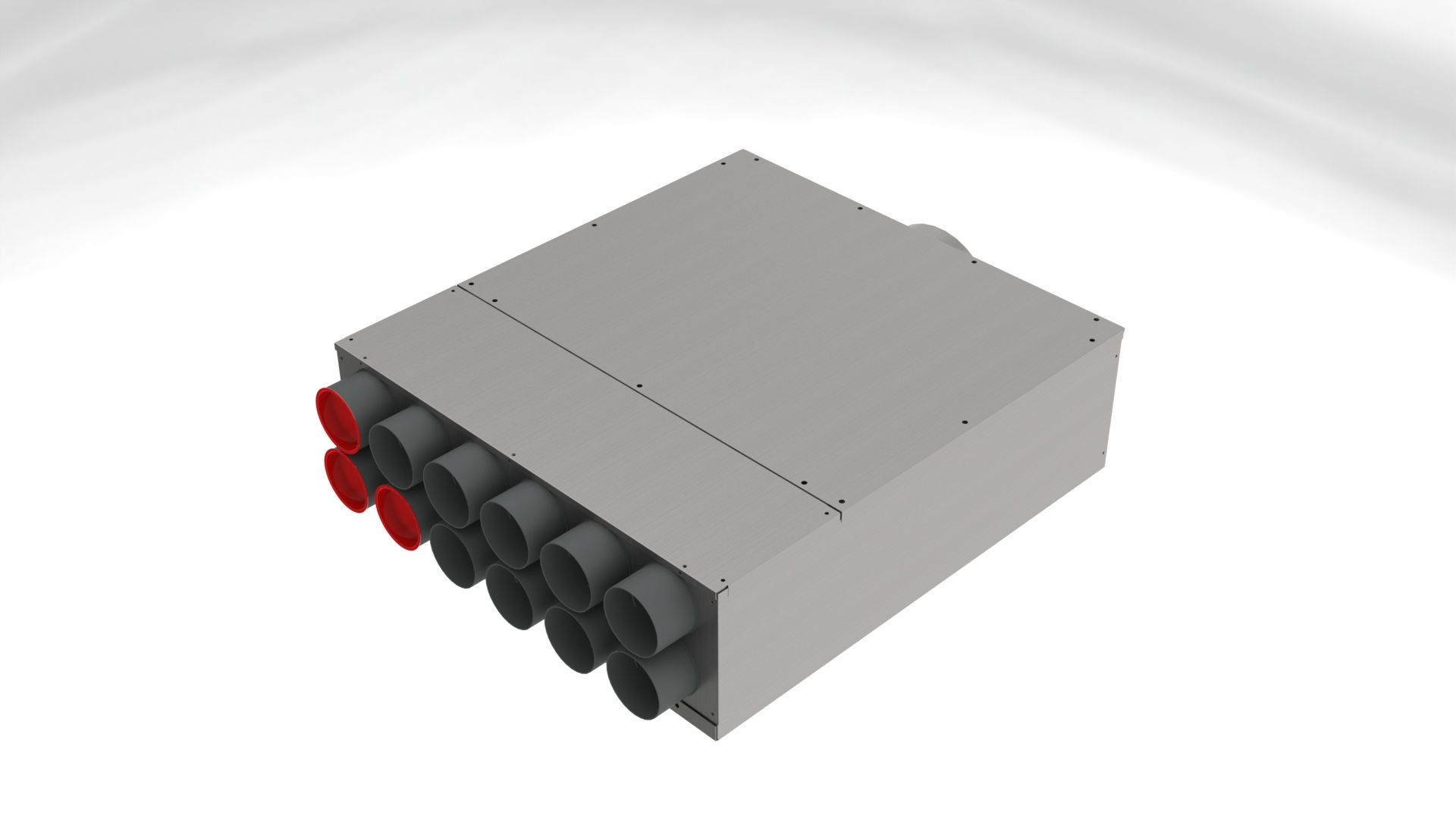 Luchtverdeler met geluiddemper Ø180 /12x Ø75mm