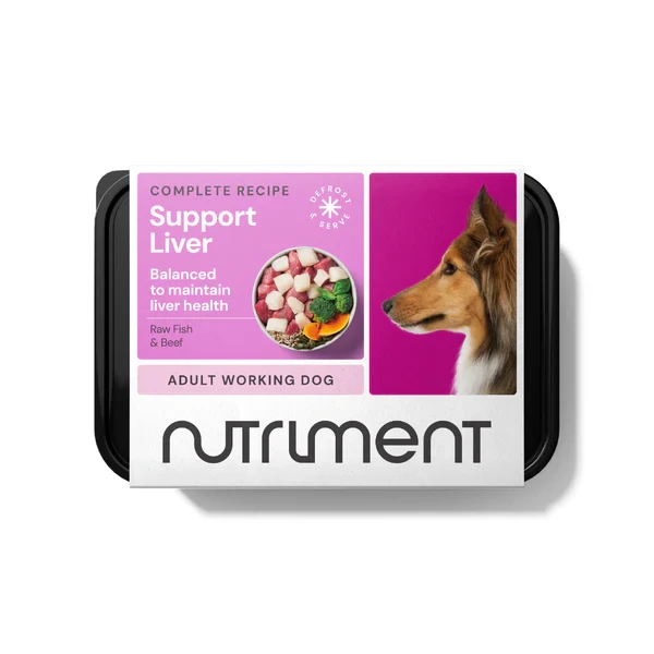 Nutriment Support Liver dog food, complete recipe with adult working dog