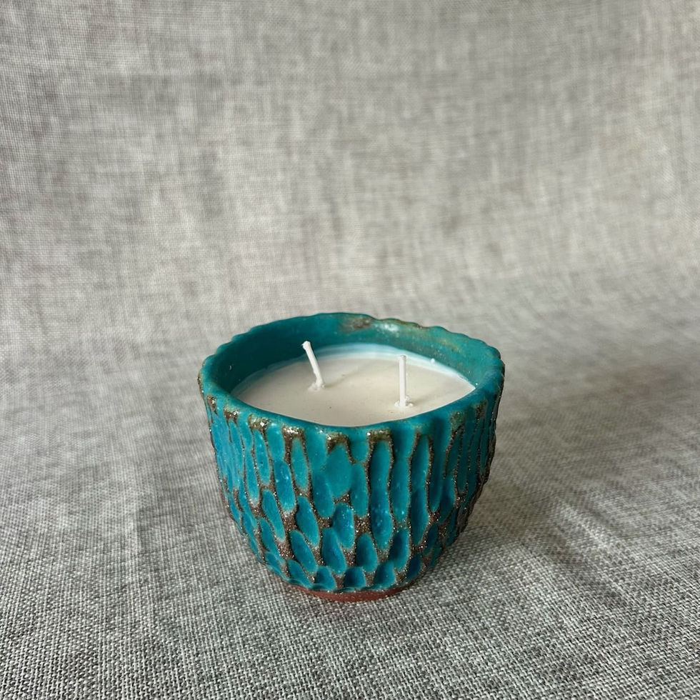 Turquoise 2 wick candle