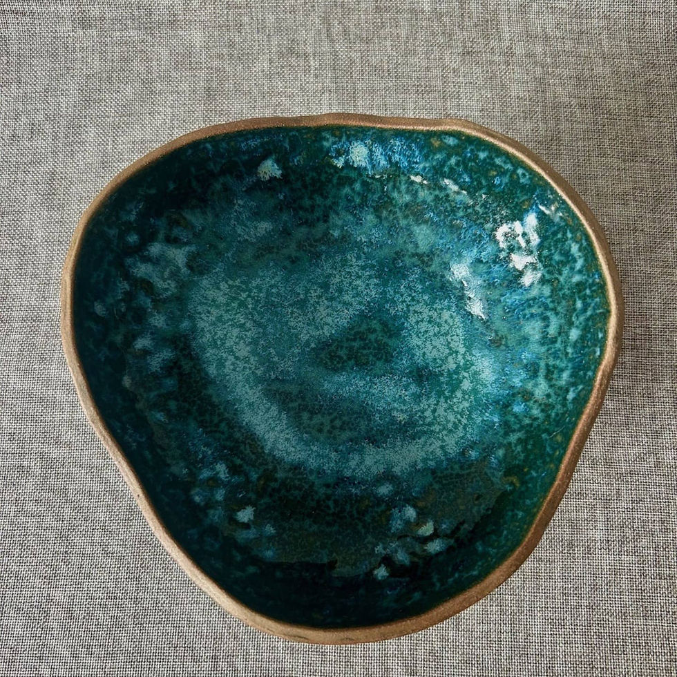 Dark bule/green stoneware bowl