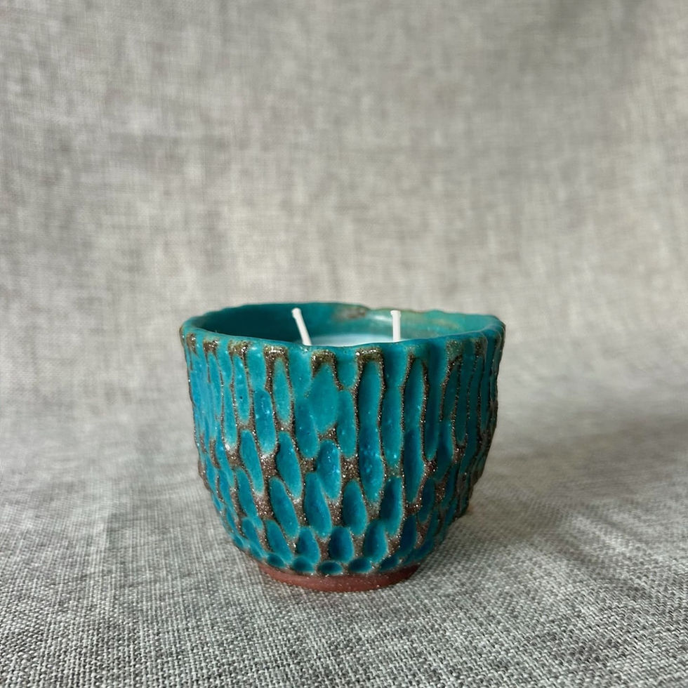 Turquoise 2 wick candle