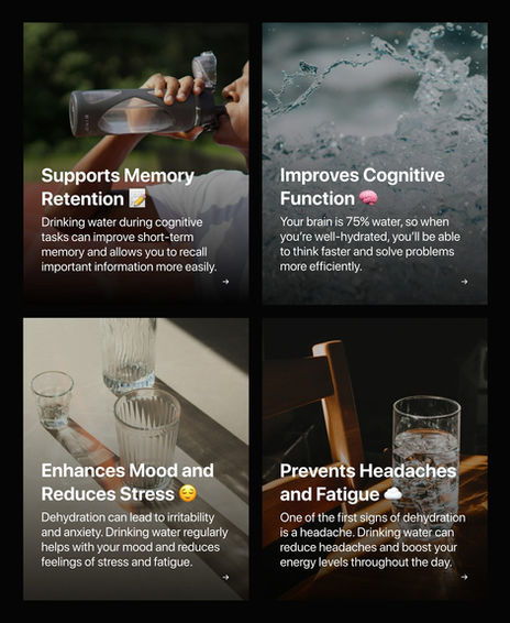 Benefits of water: memory, cognition, mood, fewer headaches