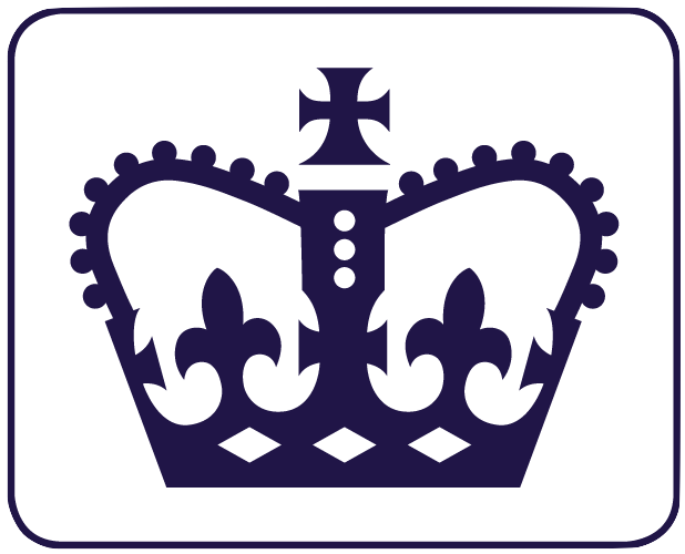 (Charity Registration) Blue crown with a cross on top