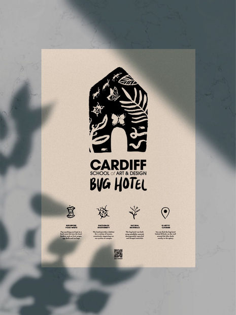 Print design for Cardiff School of Art & Design Bug Hotel