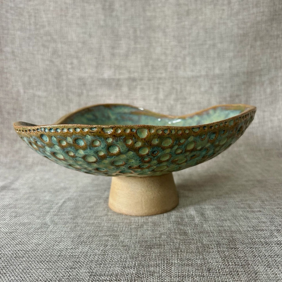 Green/blue stoneware bowl