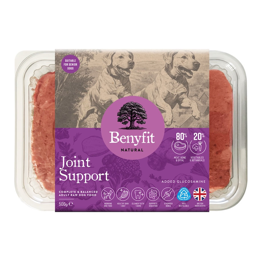 Benyfit Natural Joint Support dog food, visible text, dog food for joints